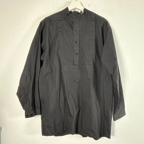 Scully Mens Black Cotton Gambler Long Sleeve Western Shirt Small Pullover Casual - Picture 1 of 8